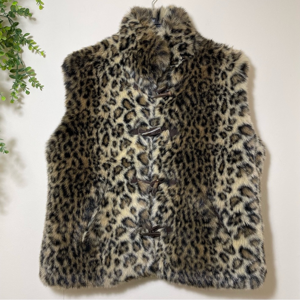 Marc Baxis | Los Angeles Vintage Women's Leopard Print Faux Fur Vest Sz Large